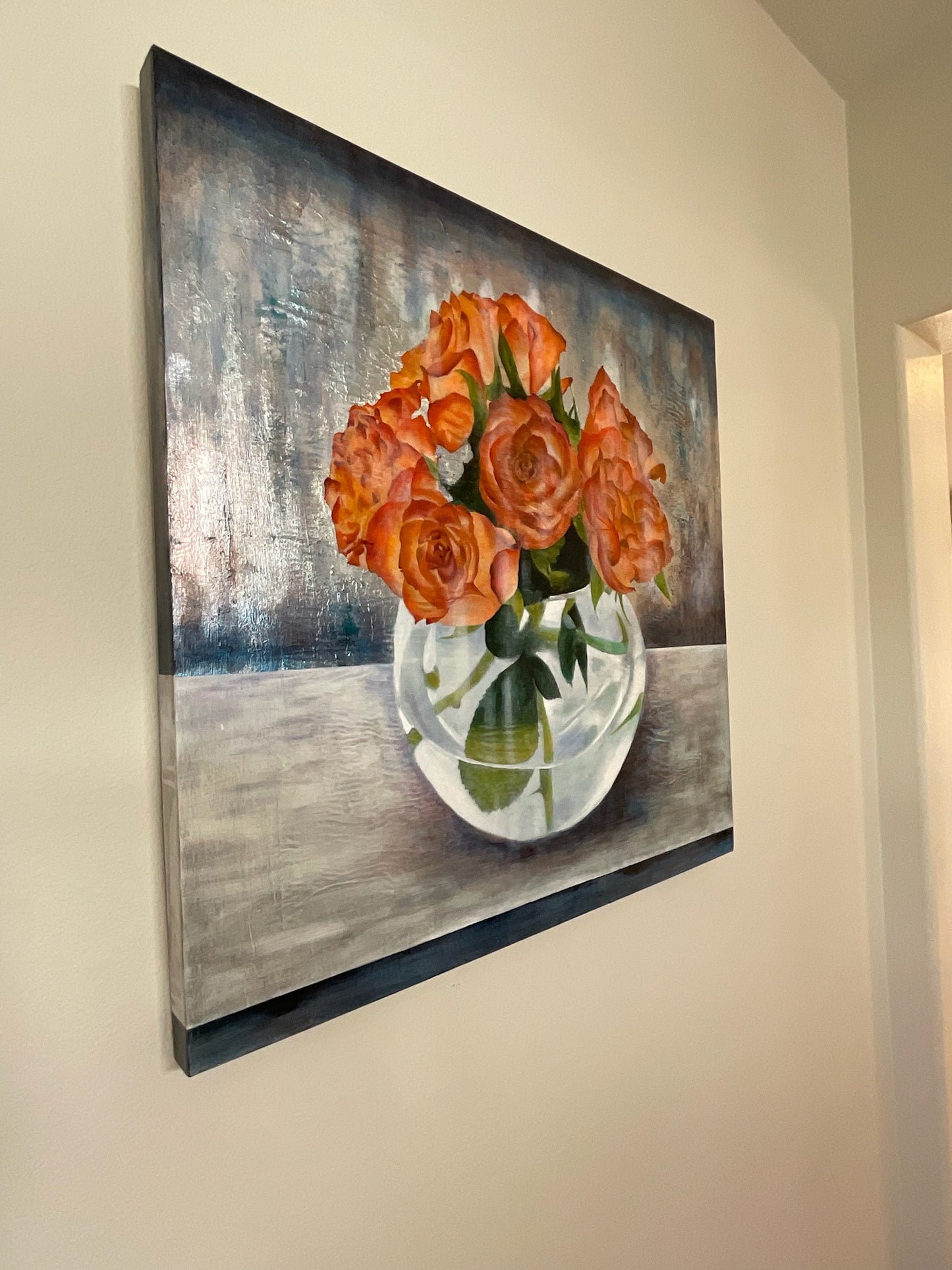 Orange Roses | Mixed Media | 36" x 36" x 1.5"