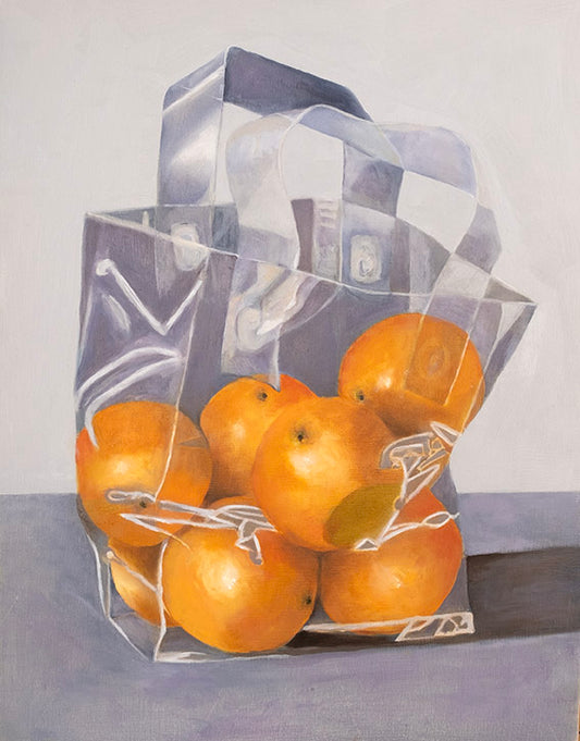 Plastic Bag with Oranges | Oil | 14"x 11" x 7/8