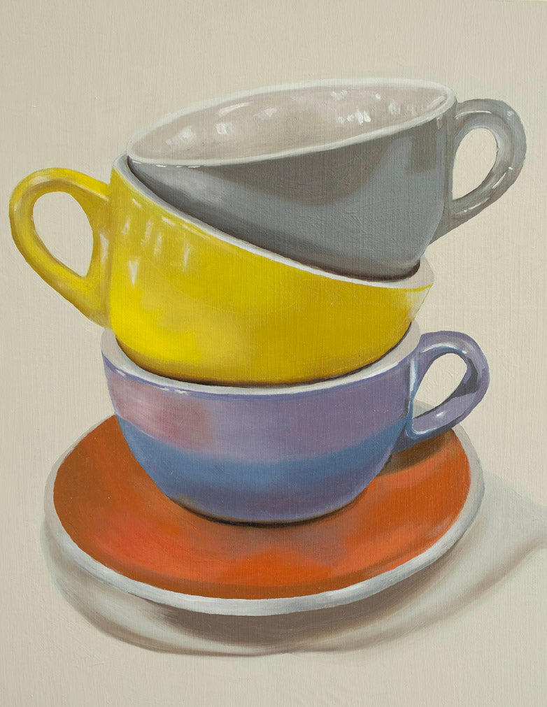 Cups of Coffee | Oil Painting | 14"x 11" x 7/8"