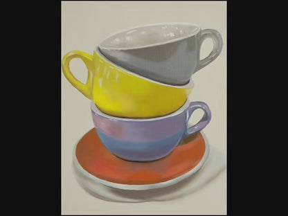 Cups of Coffee | Oil Painting | 14"x 11" x 7/8"